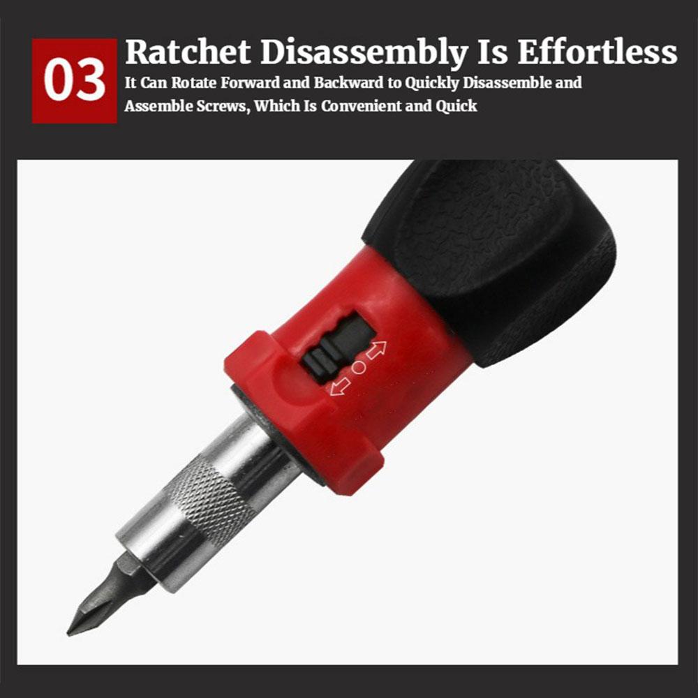 Battery-Free Mini Ratchet Screwdriver Set - Multi-Function Reversible Steel Tool with Drill Bits, Durable Home Hand Tool