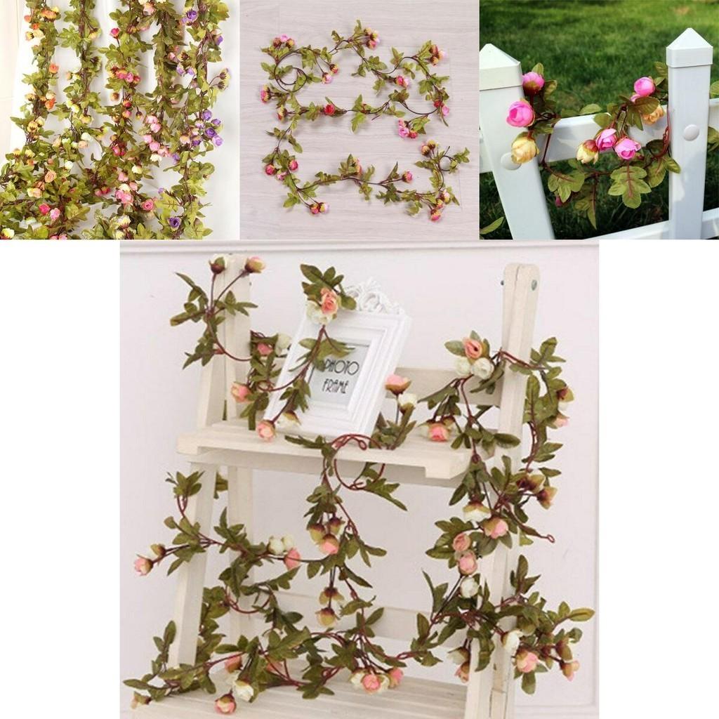 Beautiful 42 Flowers Artificial Silk Rose Fake Flower Garland For Diy Party Decoration