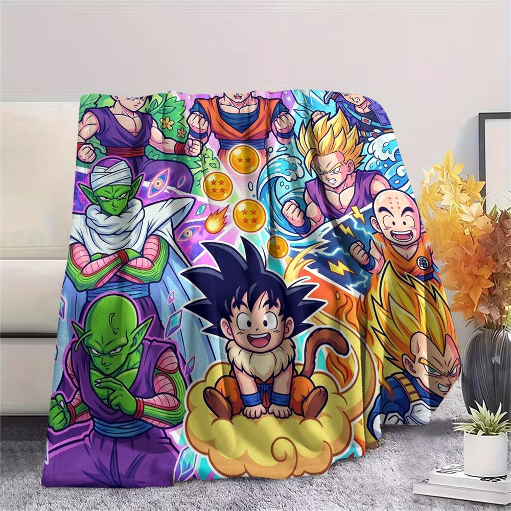 Dragon Ball Goku Print Flannel Blanket, Ultra Soft High Quality All Seasons Warm Throw, Home Decor Cozy Blanket, Perfect Christmas Gift