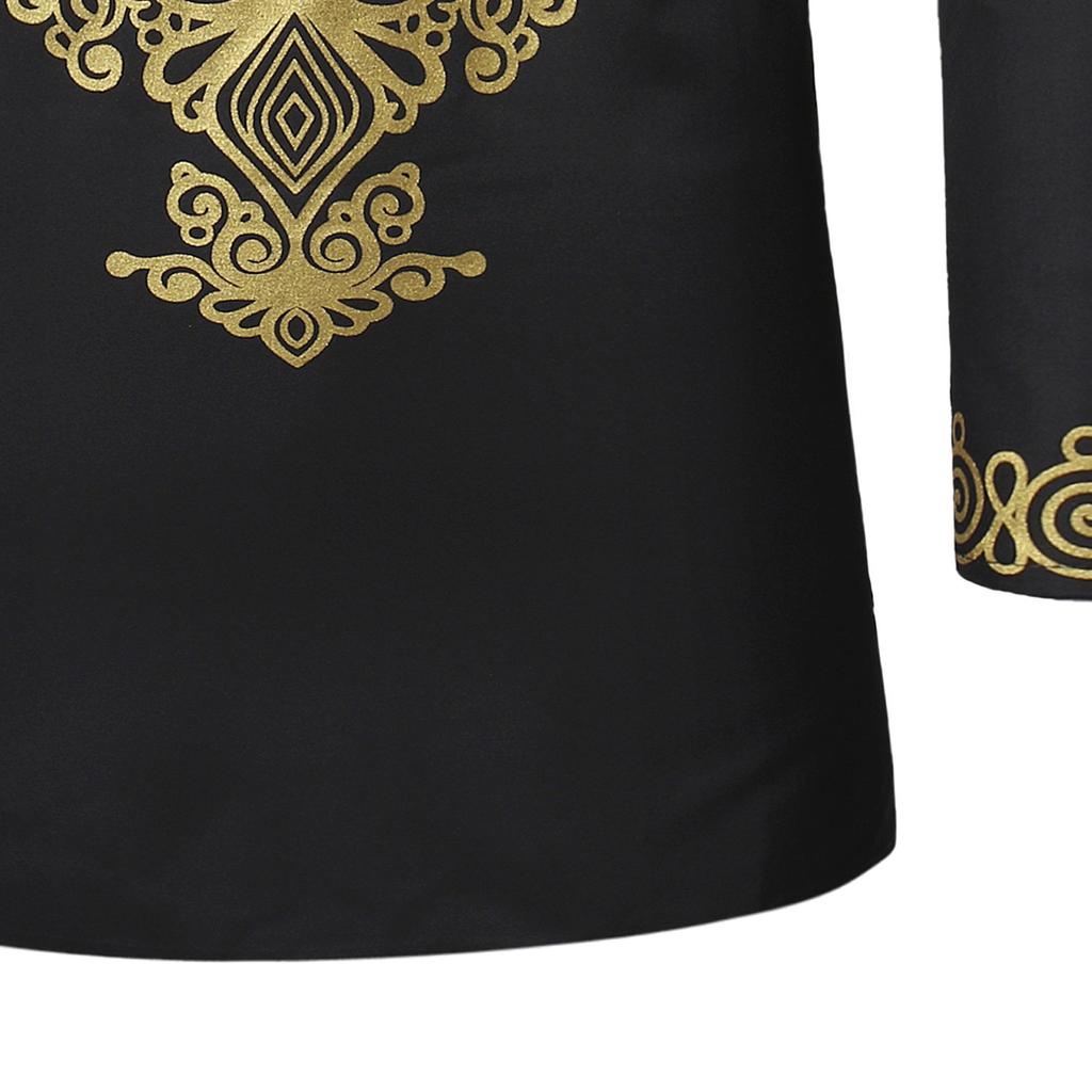 Men's 2 Piece Set Long Sleeve Pants Dashiki Outfit Traditional Suit