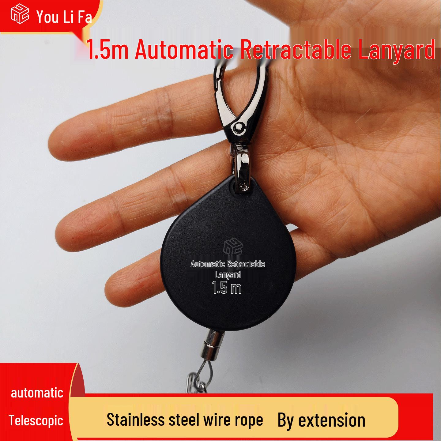 

Youlibang 1.5m Fishing Rod Retractable Anti-Lost Leash 1.5m Nylon Rope Automatic Retractable Lanyard