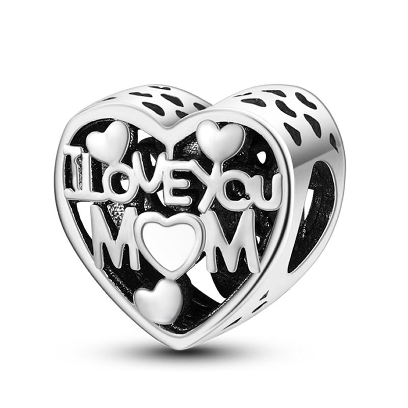 Colorful Charms Bead Jewelry Copper Rose Crown Rainbow Heart Shape Dangle Fit Pandora Bracelet Necklace Diy Marking