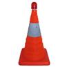 Retractable Reflective Road Cone with LED Light - Foldable & Portable Car Warning Sign