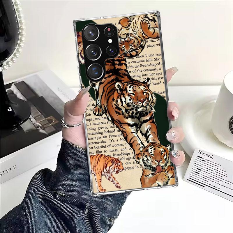 Superior Tiger Pattern Art Soft Phone Case For Samsung Galaxy S22 S23 S24 S25 Edge S26 Ultra S20 FE S21 Plus + Fundas Coque Gala