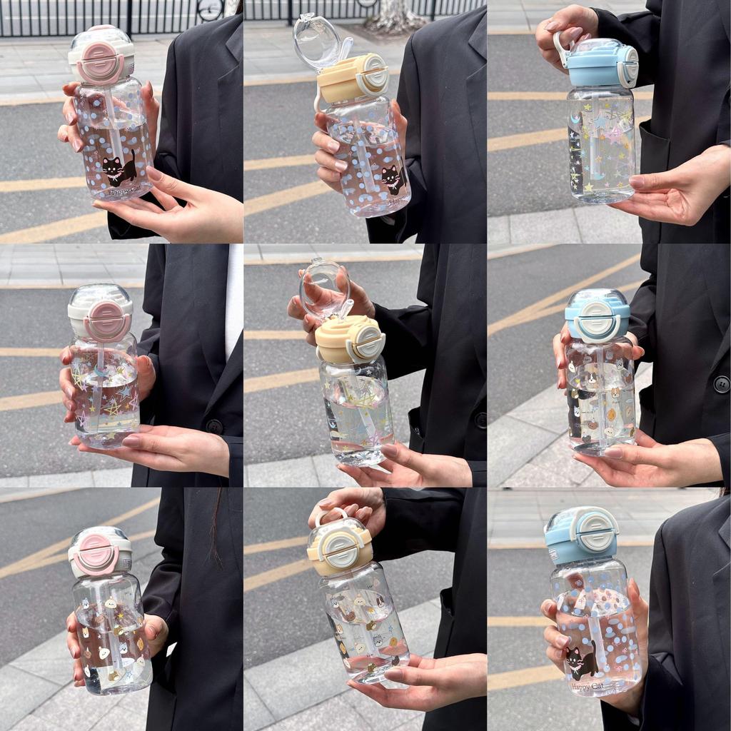 Plastic Double Drink Cup With Cartoon Pattern For Office And Home Use
