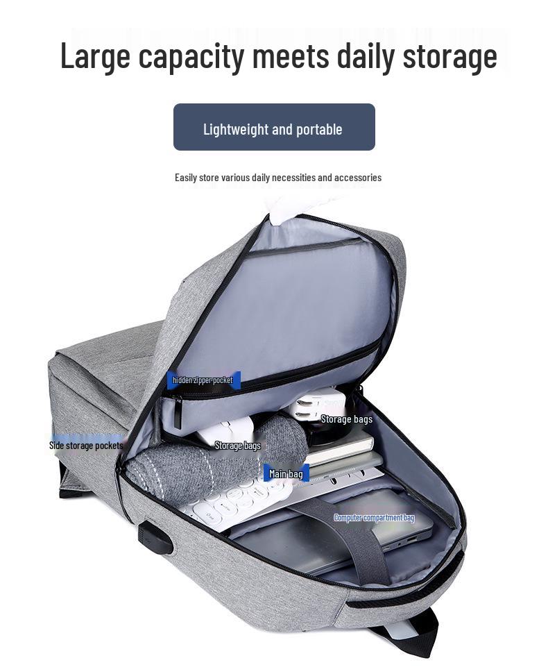 Men's Large Capacity Waterproof Business Backpack - 16.1 Inch Double Shoulder Travel Bag