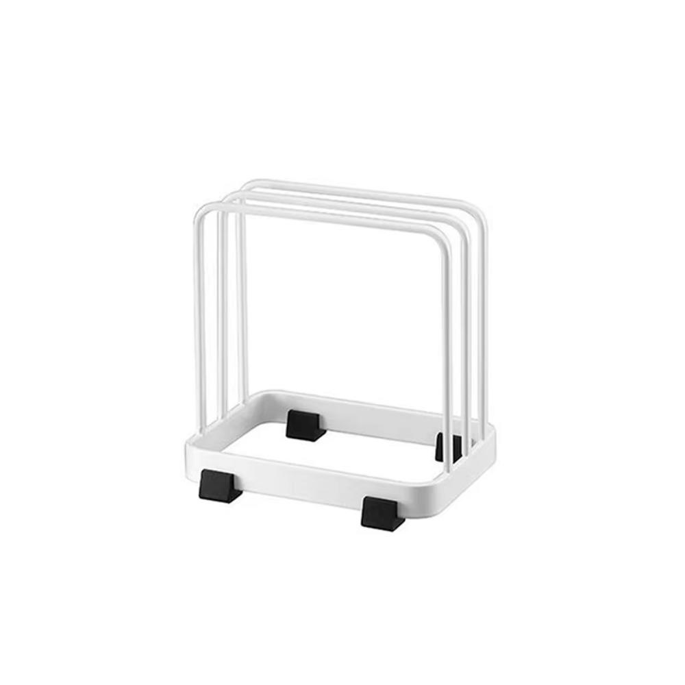 

Simple Layered Cutting Board Rack Solid Color Kitchen Drain Tray Vertical Dish Drying Shelf Sorting and Storage белый