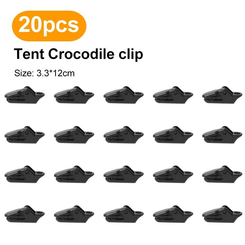 

10/20/pcs Sturdy Tent Clips for Outdoor Tarpaulin Clips Anti-wind Fixed Camping Tent Hook Crocodile Clamp Clip for Camping