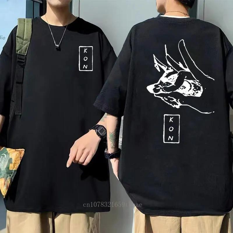 Japanese Anime Cartoon Kon Shirt Unisex Running Sports Loose Oversized T-shirt Short Sleeve Cotton Summer Unisex's Top Unisex's T Shirt Unisex T-shirt