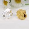 Sterling Silver 999 Hello Kitty Fu Character Lucky Bead Handwoven Rope DIY Jewelry Accessory