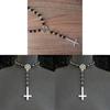 Geometric Alloy Pendant Necklace With Pentagram And Inverted Cross For Women