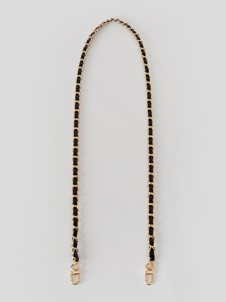 Ruedeugenie [Silver Chain] Black Chain Strap _ 113Cm