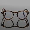Fashion Round Small Frame Rivet Computer Glasses Classic Tortoiseshell Pattern Men Women Anti Blue Light Ultra Light Vintage Clear Lens Eyewear