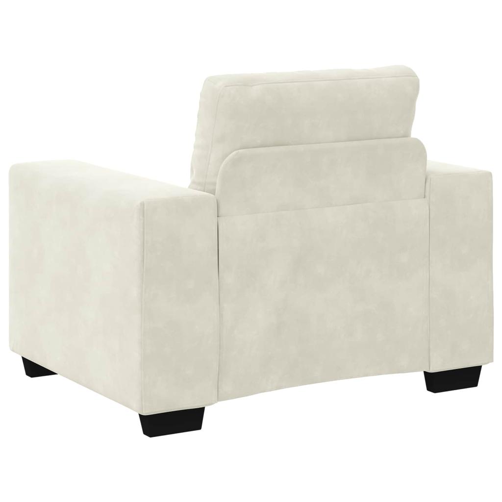 Sofa Set 3 Pcs Cream 221 X 80 X 80 Cm Velvet