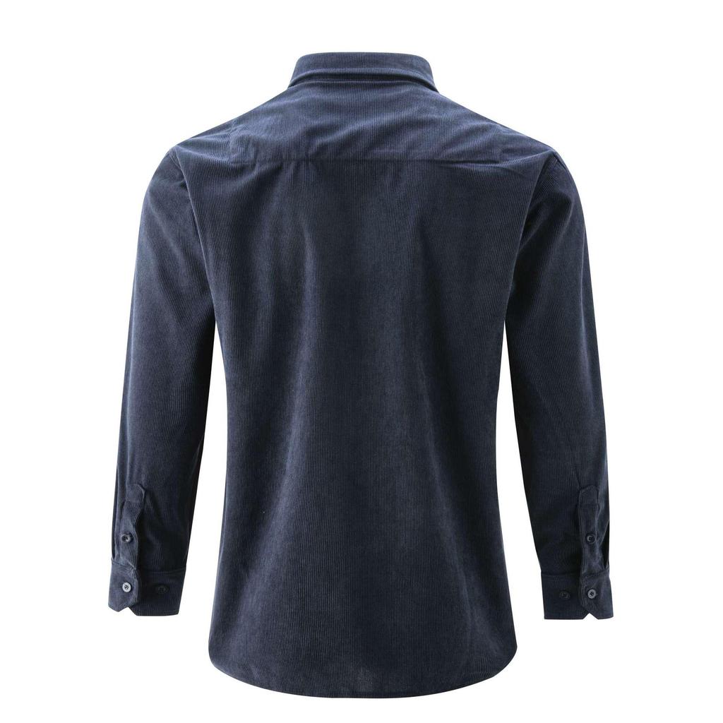 Men's Autumn Cotton Corduroy Slim Fit Casual Shirt with Long Sleeves