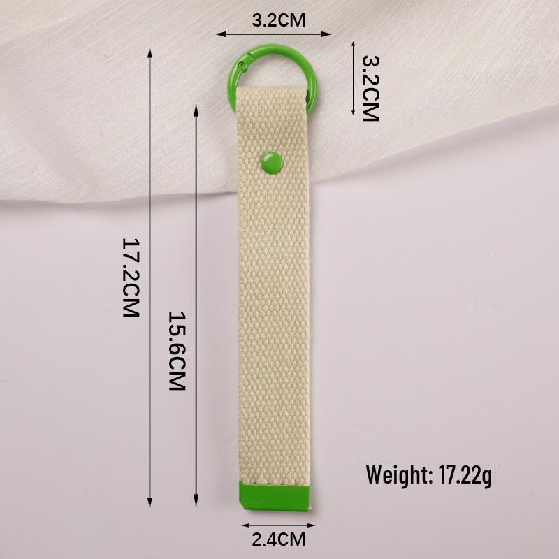 Personalized Pure Cotton Canvas Belt Keychain with Contrast Colors – Handmade INS Style