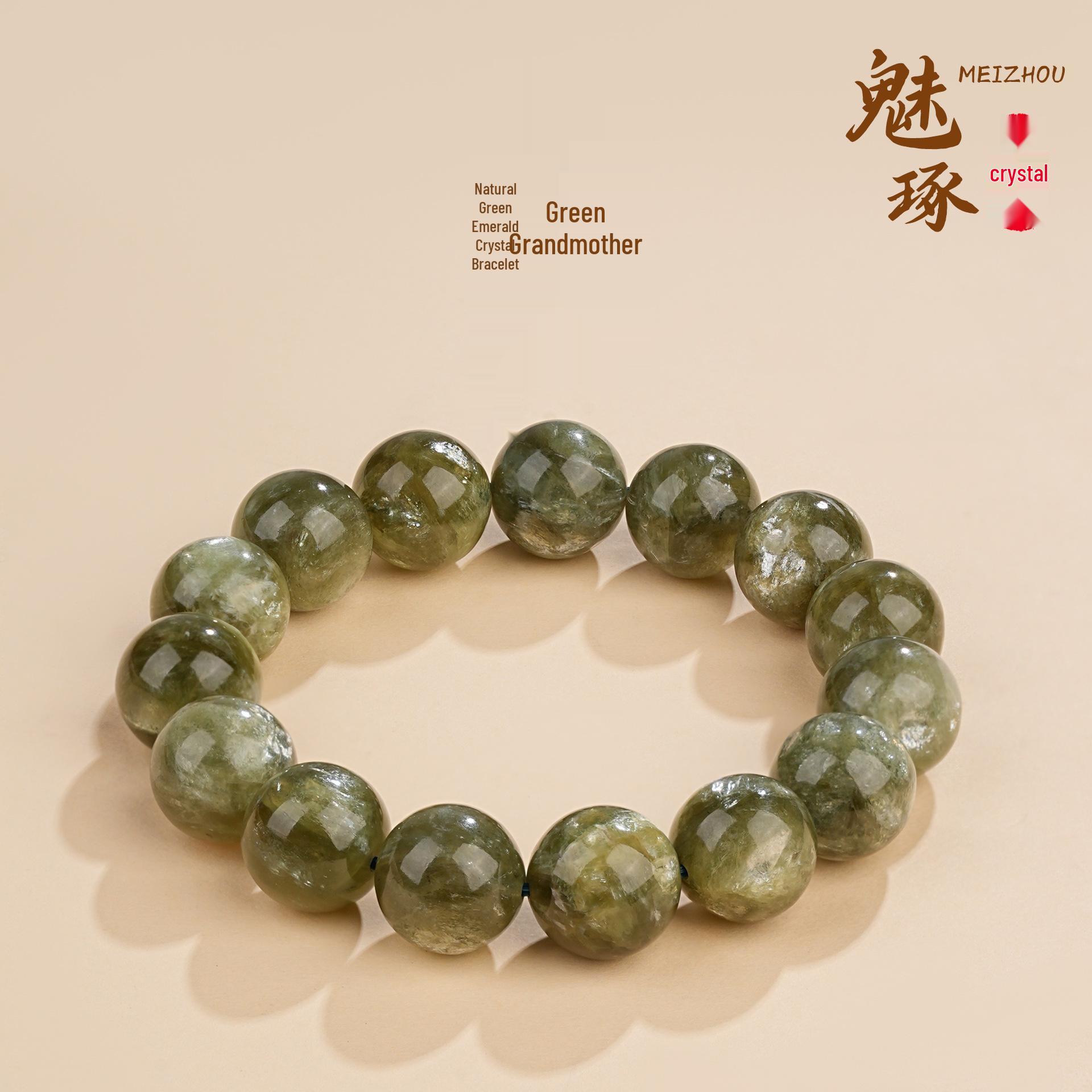 Mei Zhuo Emerald Crystal Bead Bracelet from East Sea Old Mine 8~9mm single circle (approx. 22 beads)