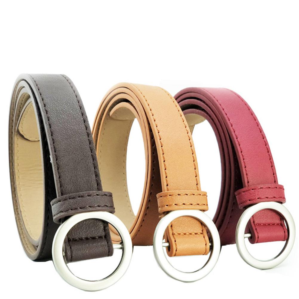 Women's Vintage Fashion Round Buckle Leather Wide Belt