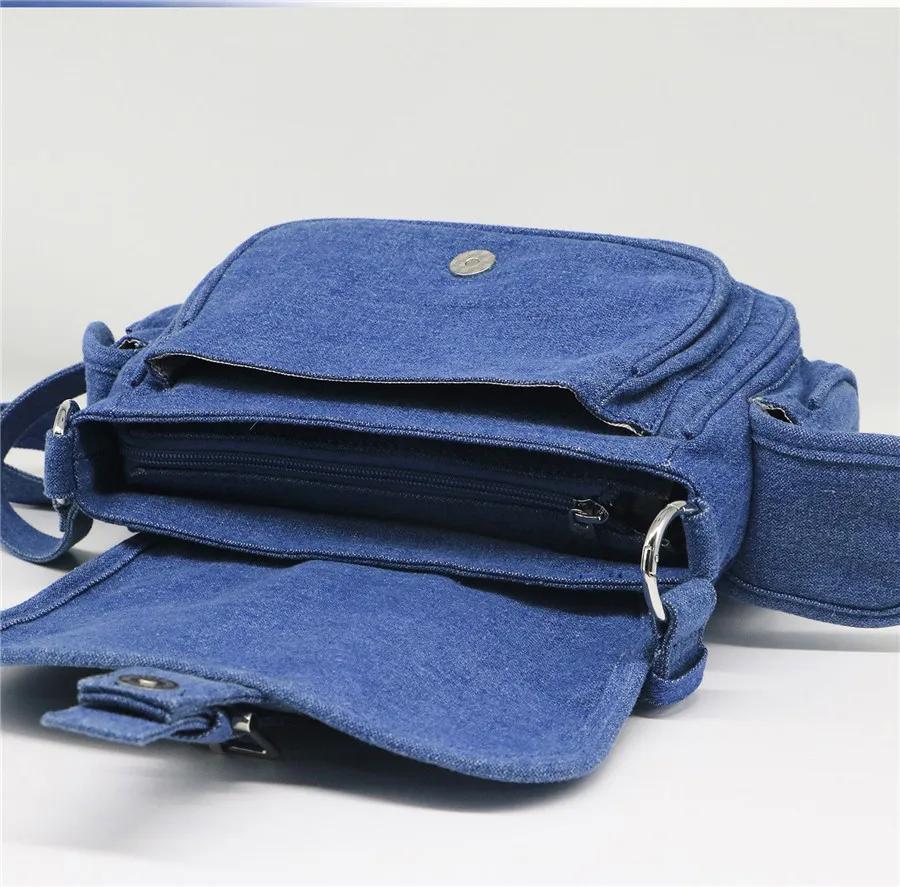 Fashion Denim Women Shoulder Bags Lady Axillary Messenger Bags Ladies Handbags Blue Cowboy Female Totes Bolsas