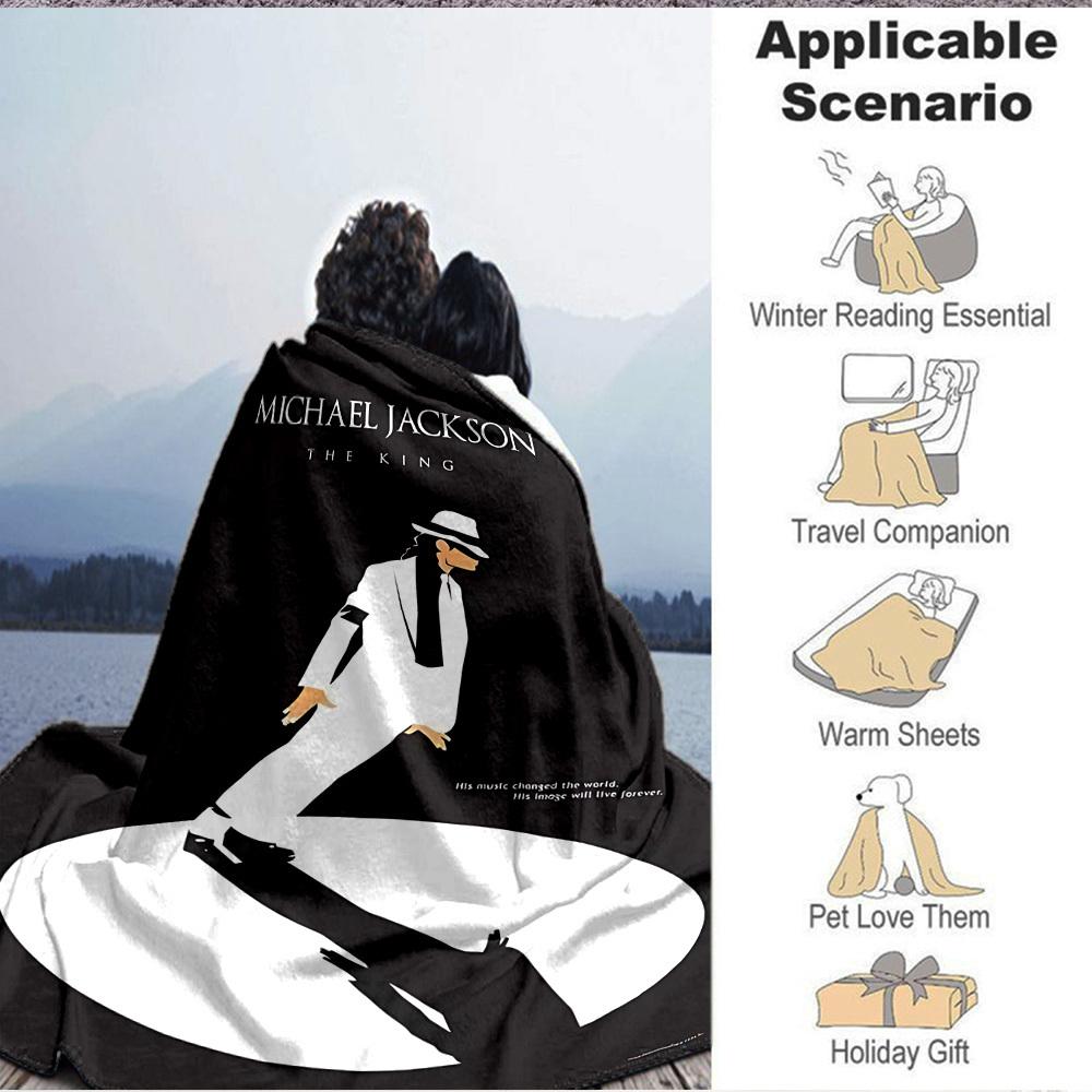 1pc Michael Jackson Soft Skin-Friendly Flannel Blanket with Digital Printing, Various Sizes Available for Family, Friends, Birthday