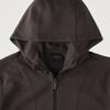 Panicale Wool-Spandex Jersey Zip-Up Hoodie [Brown]