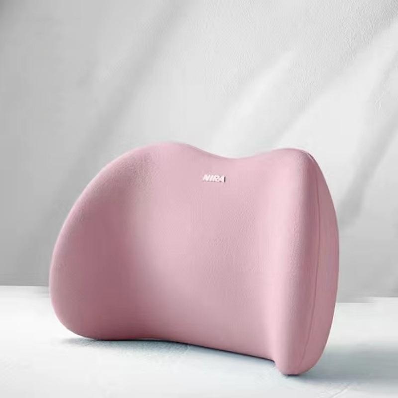 Ergonomic Memory Foam Lumbar Pillow for Office and Bed Sleepers - Comfortable Back Support Cushion with Washable Cover