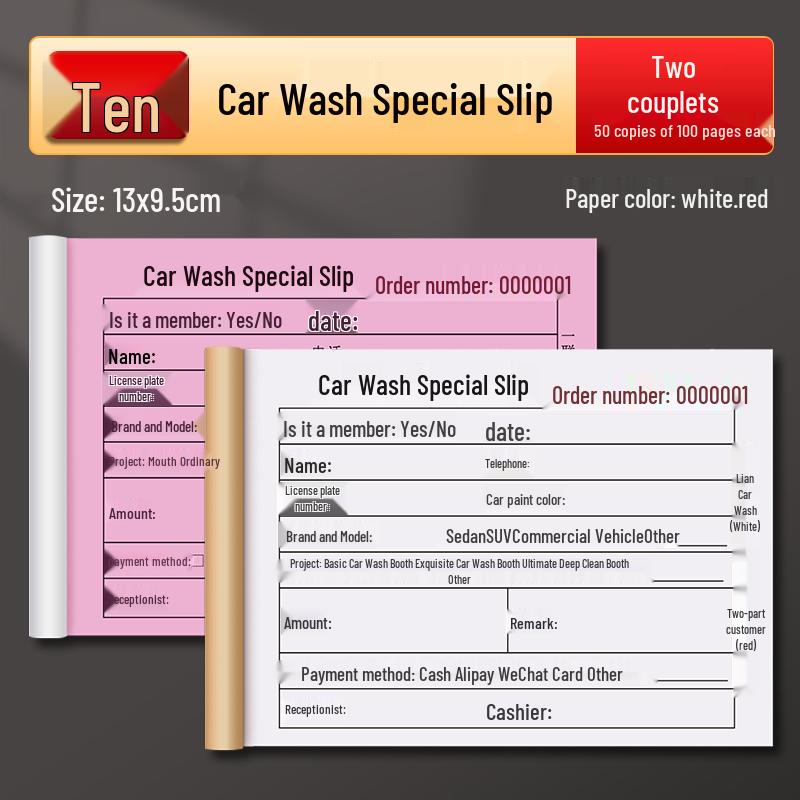 Two-Part Car Repair Settlement & Custom Quote Receipt, Three-Part Repair Shop Maintenance Handover