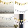 Metallic Bunting Birthday Party Triangle Pennant Hanging Ornament for Adult Teen Children Women Men Birthday Supplies