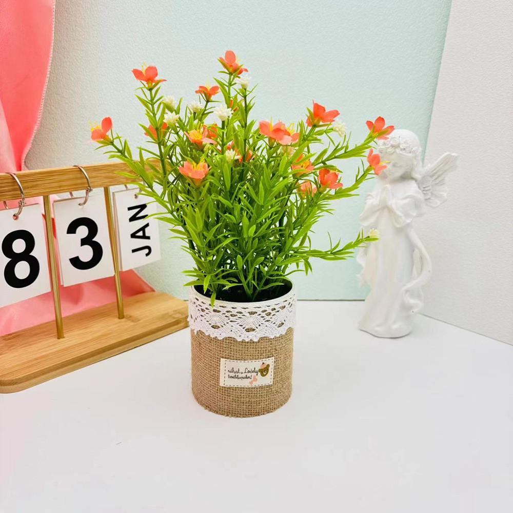 

Беллис многолетний Комнатное растение Льняной цветочный горшок Для украшения столовой отеля