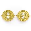 Harry Potter sterling silver Gold tone Time Turner stud earrings with crystal Elements
