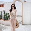 2025 Korean Style Women's One-Piece Swimsuit - Slimming, Conservative, Belly-Concealing, Small Chest Support, Sexy Solid Color Design