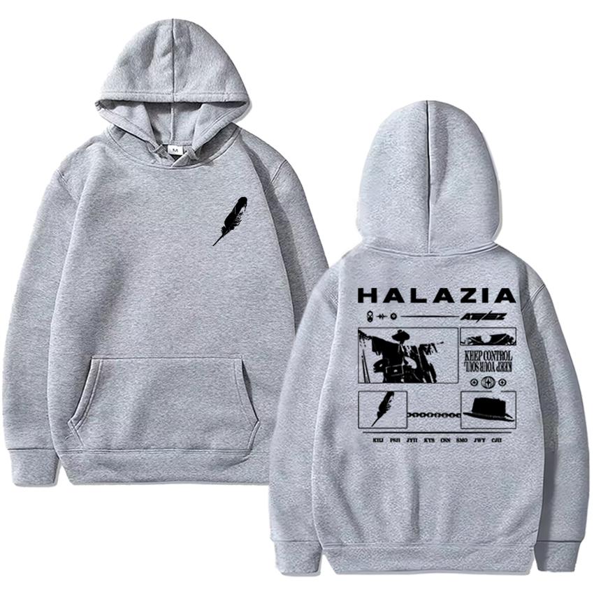 Hot Sale ATEEZ Halazia Double Sided Printed Hoodies Men Women Trend Y2k Casual Sweatshirt Unisex Fleece Long Sleeve Pullovers