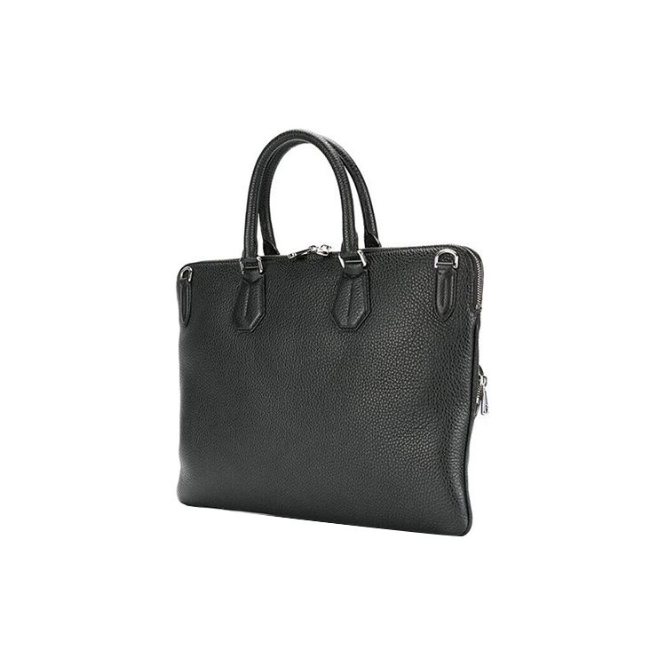 Bally Striped Zipper Pocket Leather Briefcase Men bags Black 6218262