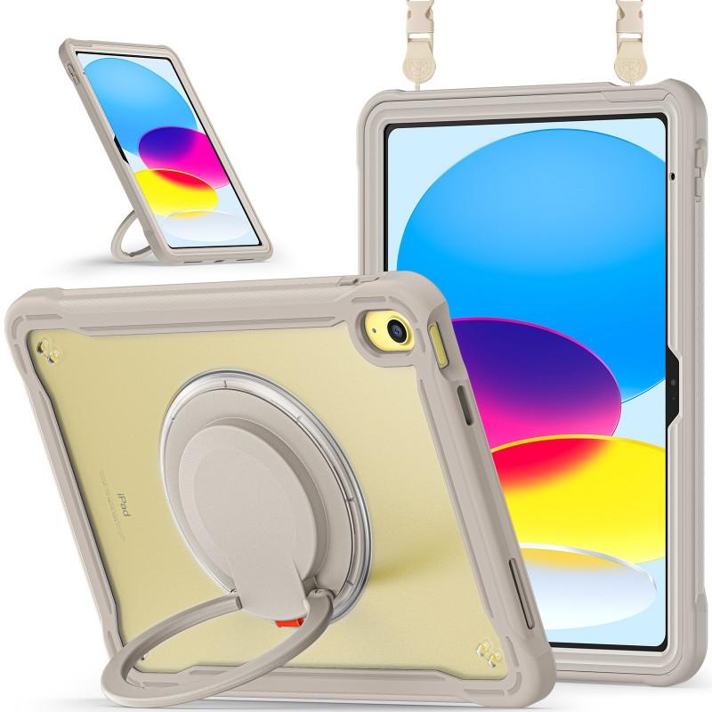 Rotating Stand Case IPad Pro 12.9 Inch With Wrist Strap Full Coverage Shockproof PC Shell Matte Finish