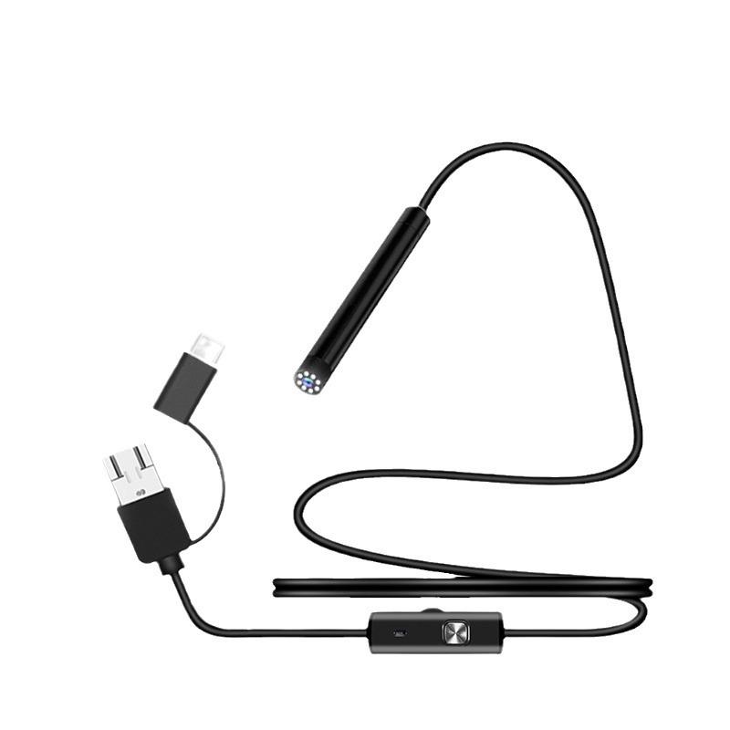 HD USB 3-in-1 Endoscope: 5.5mm Probe, Mobile Visual Inspection Tool for Industrial and Auto Repair.