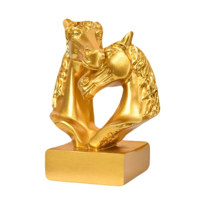 Horse Head Statue Ornament Horse Animal Sculptures Horse Figurines Decorative Objects for Home Office Bookshelf Table