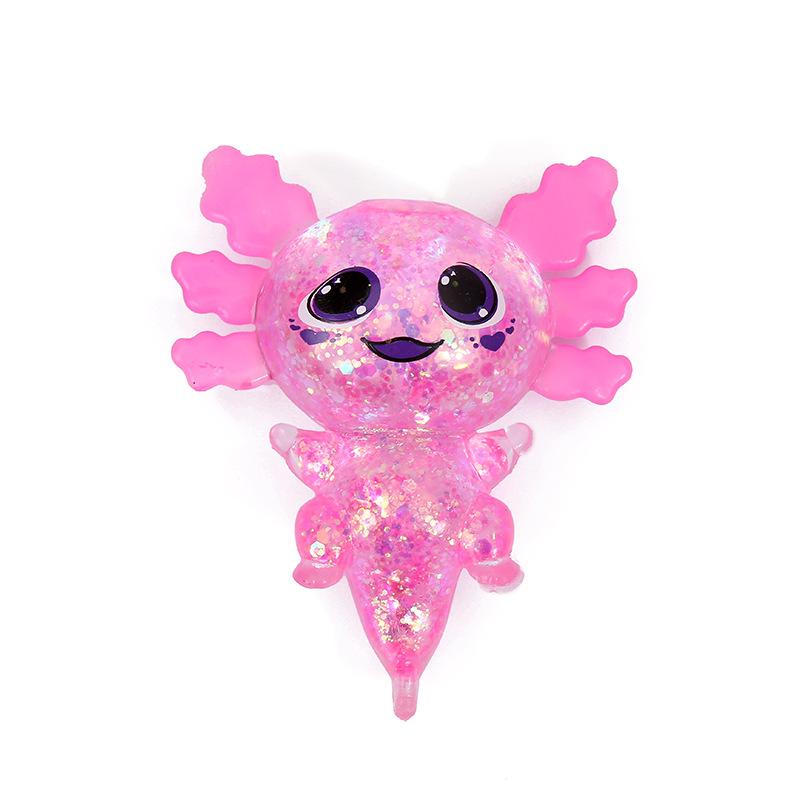 

1Pcs Squishy Malt Sugar Stretchy Axolotl Fun Squeeze Birthday Supplies Colorful Salamander Maltose Fidgets Toy Anti-Anxiety Gift рожевий