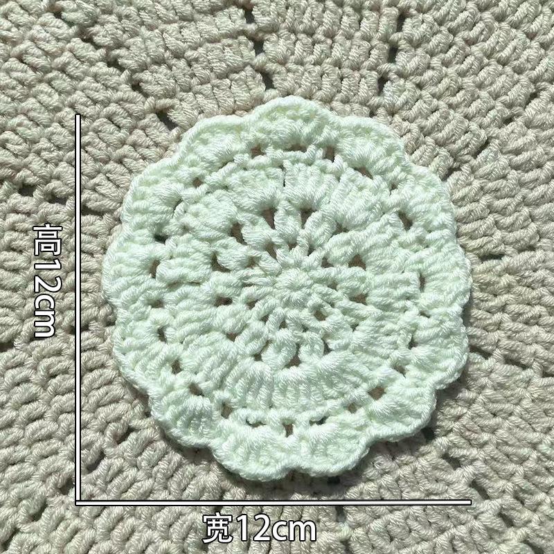 Finished product new cute wind ins small flower coaster placemat thermal insulation mat handmade wool crochet