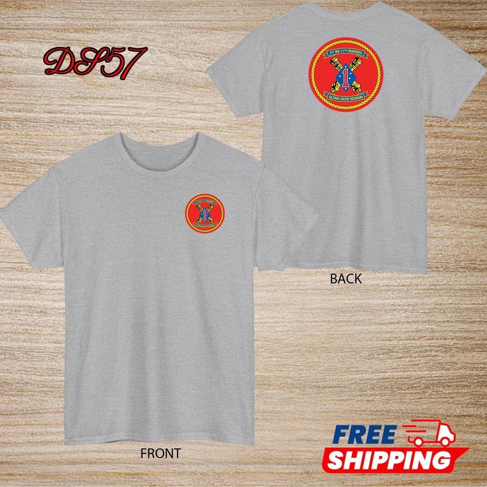 1st Battalion 11th Marine Regiment USMC T-Shirt Logo S to 5XL Made In USA Unisex T-Shirt S