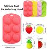 Silicone Fruit Ice Cube Trays In Various Styles,Strawberry, Pineapple, Lemon, And Other Fruit Shapes.