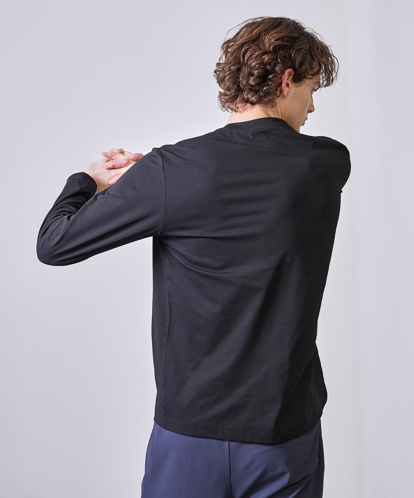 BASIC HOUSE Breathable Sorona Regular Fit Round Neck Plain Long Sleeve T-Shirt Black