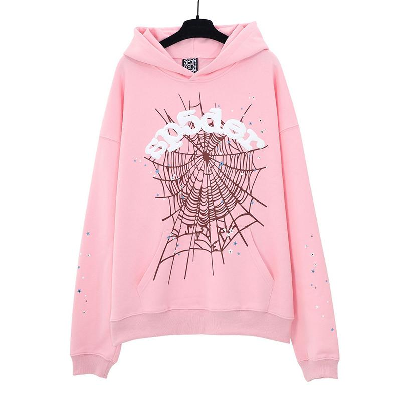 2025 Ny mote Print Letters Spindelvev Print Hettegenser Hip Hop Plus Size Løs Hettegenser Casual Bukser Sportsdress