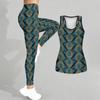 Completo Yoga da Donna con Stampa Geometrica e Graffiti Moda Leggings Allenamento Fitness Sportivo Set Yoga Casual Tuta Sportiva