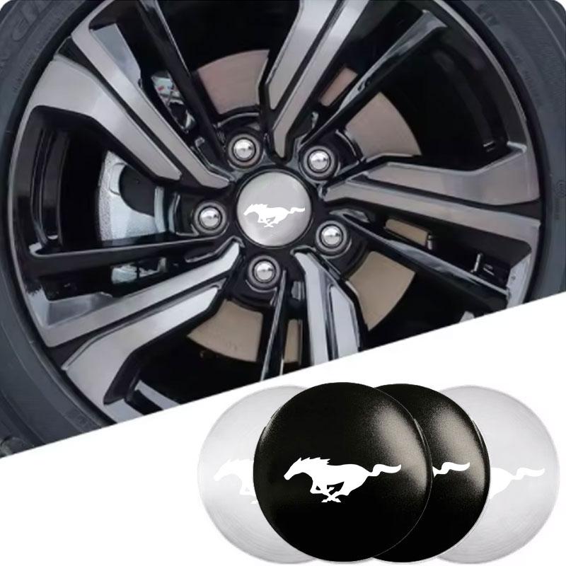4Pcs Car Wheel Hub Center Cap Sticker Metal Emblem Stickers For Mustang GT350 SHELBY GT500 Accessories