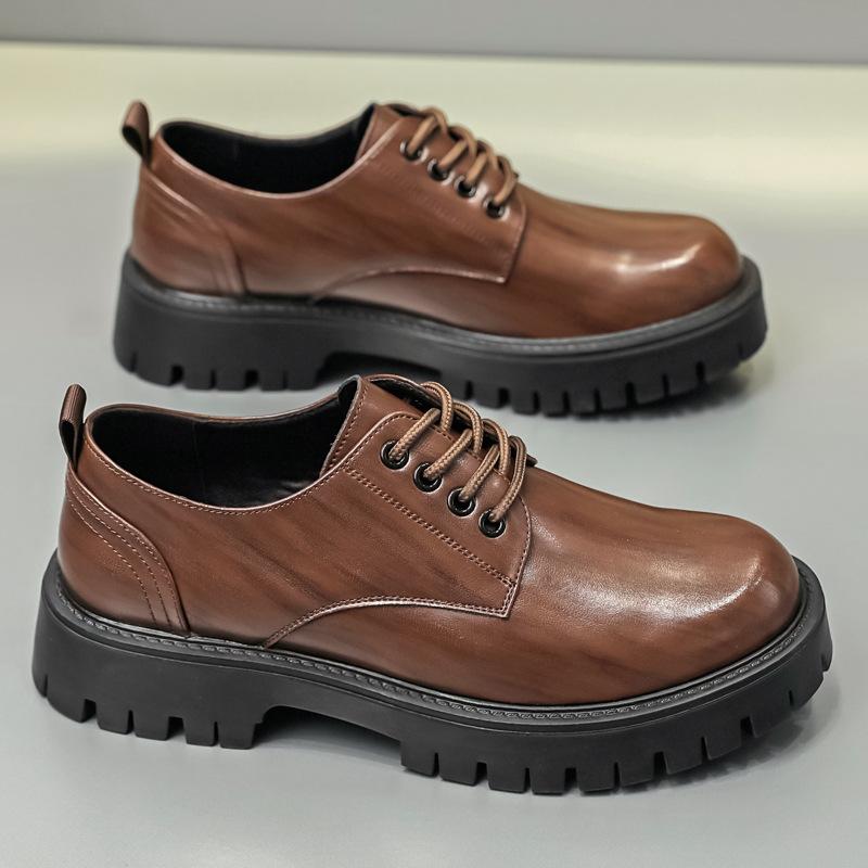 Dress big head trend low top Martin boots platform casual men's shoes leather shoes breathable British style 2025