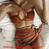Swimwear Bikini Set For Women With Drawstring Short Skirt And Mesh Threepiece Suit For Water Sports