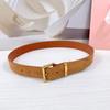 Women's Suede Leather Pin Buckle Waist-Cinching Belt, 3.5cm - Fashionable High-End Waistband for Skirts & Pants