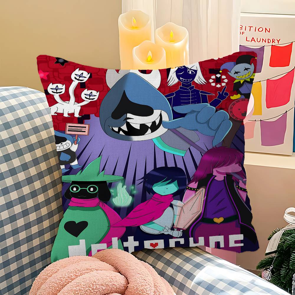 D-Deltarune Video Game Cushion Cover Pillow Cover Decor Pillowcase Printed Cushion Case for Couch