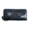 Karakuridamashii Leather Long Wallet, Japanese Pattern, Dragon, Genuine Cowhide Leather, Embossed, Stylish, 252852, Black, Size 20, Free