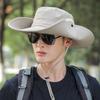 Men's Summer Wide Brim Fishing Hat Breathable Fisherman Cap Outdoor Hiking Sunhat Foldable